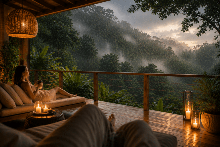 Terrasse de luxe avec vue sur jungle au costa rica